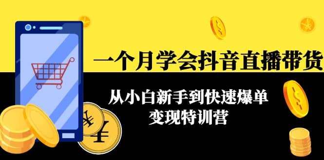 一个月学会抖音直播带货：从小白新手到快速爆单变现特训营(63节课)-靠谱项目库
