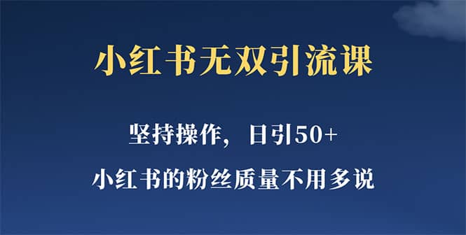 小红书无双课一天引50+女粉，不用做视频发视频，小白也很容易上手拿到结果-靠谱项目库