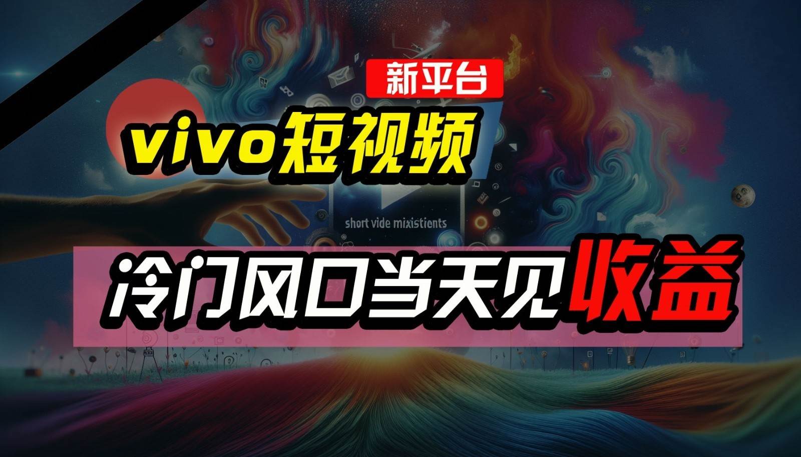 全新平台vivo短视频，新风口AI混剪无脑搬运，冷门风口当天见收益，7天撸了2300+了-靠谱项目库