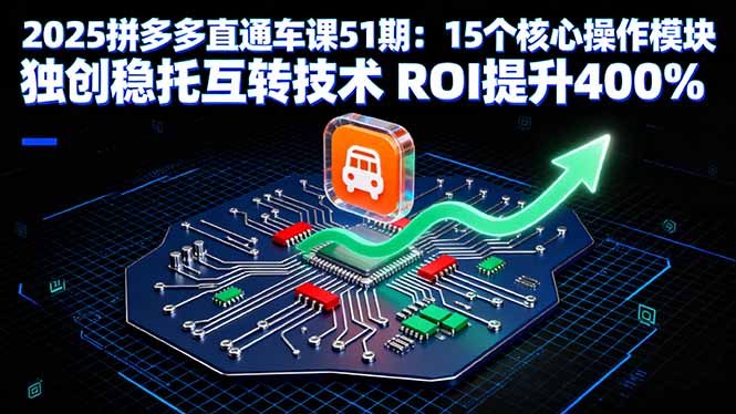 （16020期）2025拼多多直通车课51期：15个核心操作模块 独创稳托互转技术 ROI提升400%-靠谱项目库