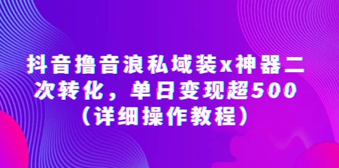 抖音撸音浪私域装x神器二次转化，单日变现超500（详细操作教程）-靠谱项目库