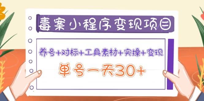 毒案小程序变现项目：养号+对标+工具素材+实操+变现-靠谱项目库