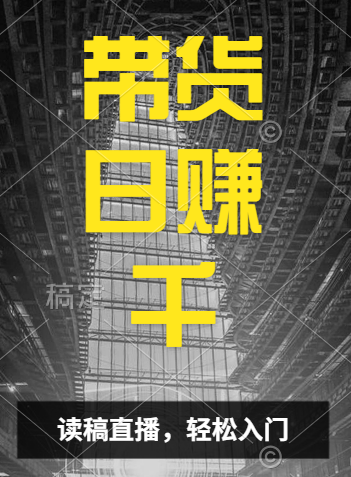 视频号技术直播带货， 会读稿就行，小白日入1000+-靠谱项目库