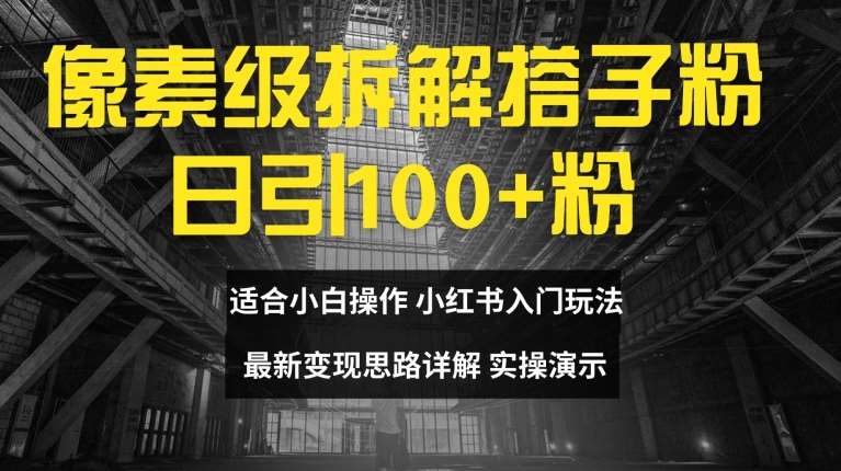 像素级拆解搭子粉，日引100+，小白看完可上手，最新变现思路详解【揭秘】-靠谱项目库