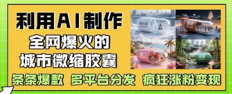 利用AI制作全网爆火的城市微缩胶囊，条条爆款， 多平台分发，疯狂涨粉变现-靠谱项目库