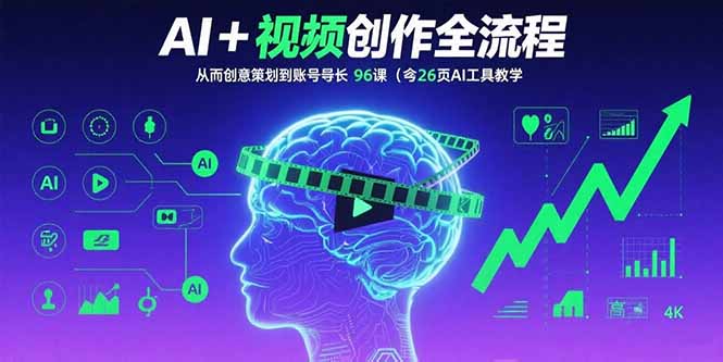 （15869期）AI+短视频创作全流程：从创意策划到账号增长，96节课(含26项AI工具教学)-靠谱项目库