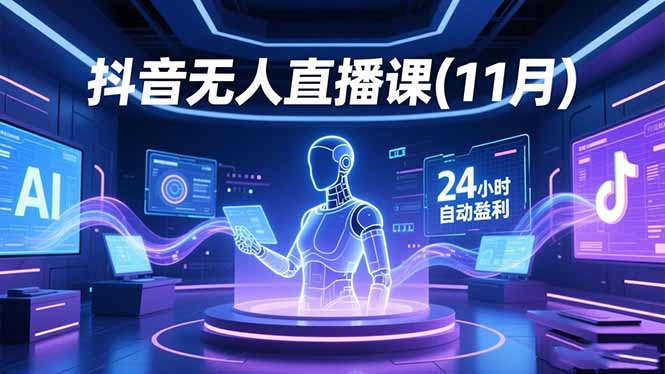 （16558期）抖音无人直播课(11月)，AI实景、数字人、绿幕、多种玩法、24小时自动盈利-靠谱项目库
