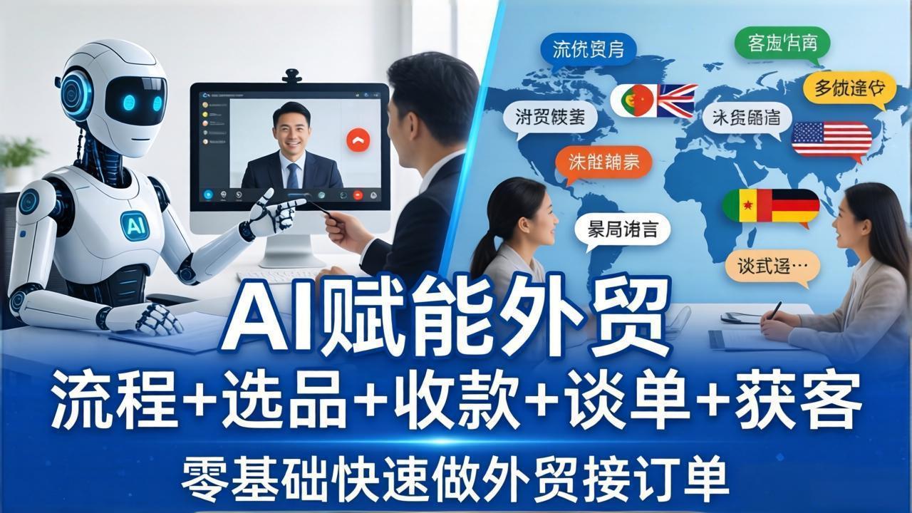 （17930期）外贸+AI实战课：流程+选品+收款+谈单+获客，零基础快速做外贸接订单-靠谱项目库