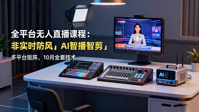 （16414期）全平台无人直播课程：非实时防风＋AI智播智剪＋多平台矩阵，10月全套技术-靠谱项目库