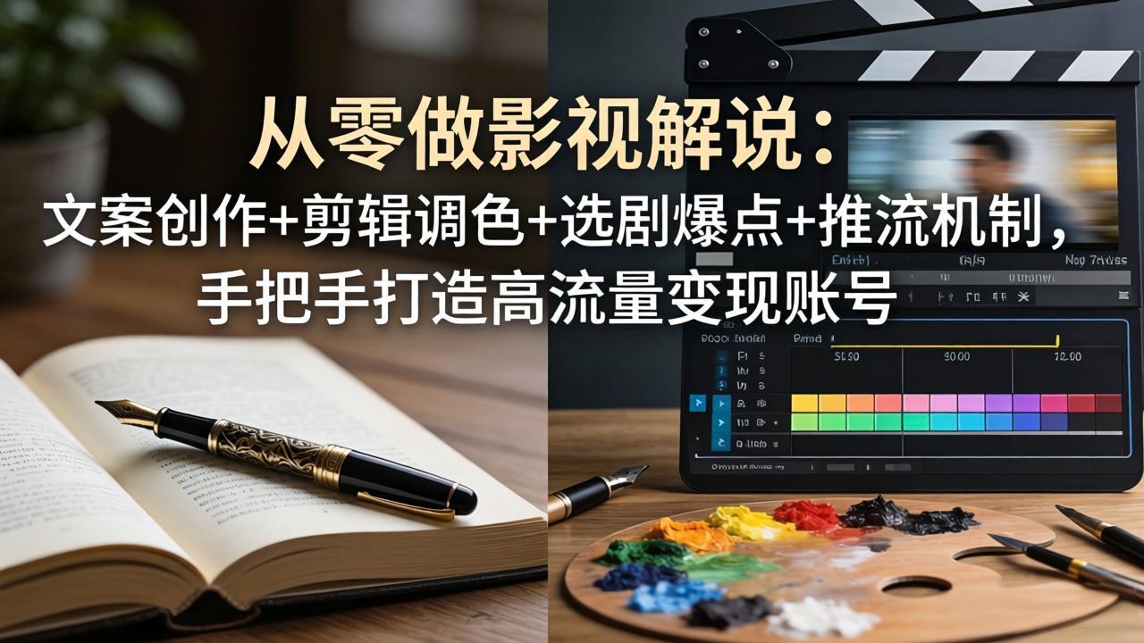 （17972期）从零做影视解说：文案创作+剪辑调色+选剧爆点+推流机制，手把手打造高流量变现账号-靠谱项目库