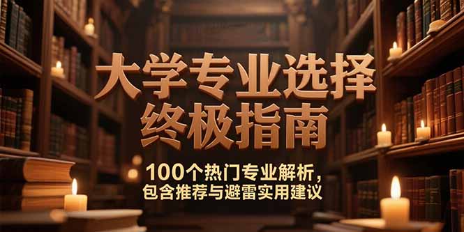 （15261期）付费文：大学专业选择终极指南,100个热门专业解析,包含推荐与避雷实用建议-靠谱项目库