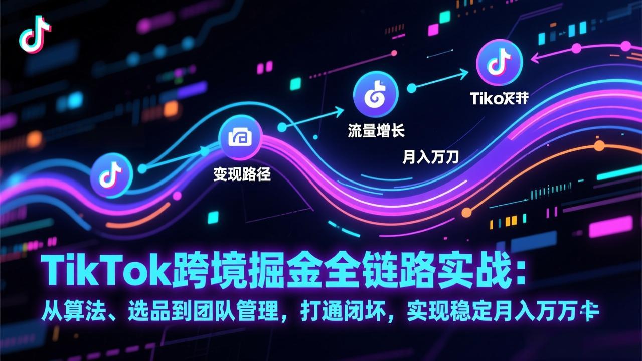 （17216期）TikTok跨境掘金全链路实战：从算法、选品到团队管理，打通闭环，实现稳定月入万刀-靠谱项目库