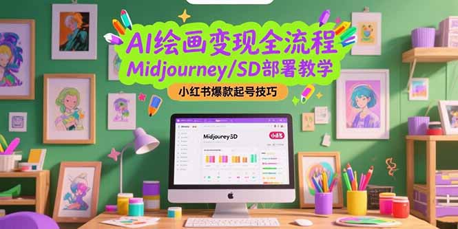 （15324期）AI绘画变现全流程，Midjourney/SD部署教学，小红书爆款起号技巧-靠谱项目库
