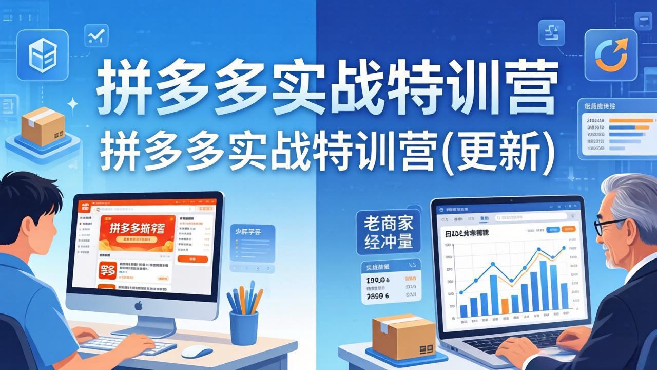 （17975期）拼多多实战特训营(更新4月)：不管是新手入门或老商家冲量，都有实操方法，跟着学，少走弯路-靠谱项目库