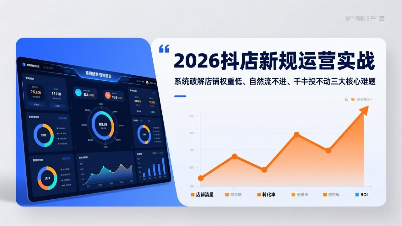 （17502期）2026抖店新规运营实战：系统破解店铺权重低、自然流不进、千川投不动三大核心难题-靠谱项目库