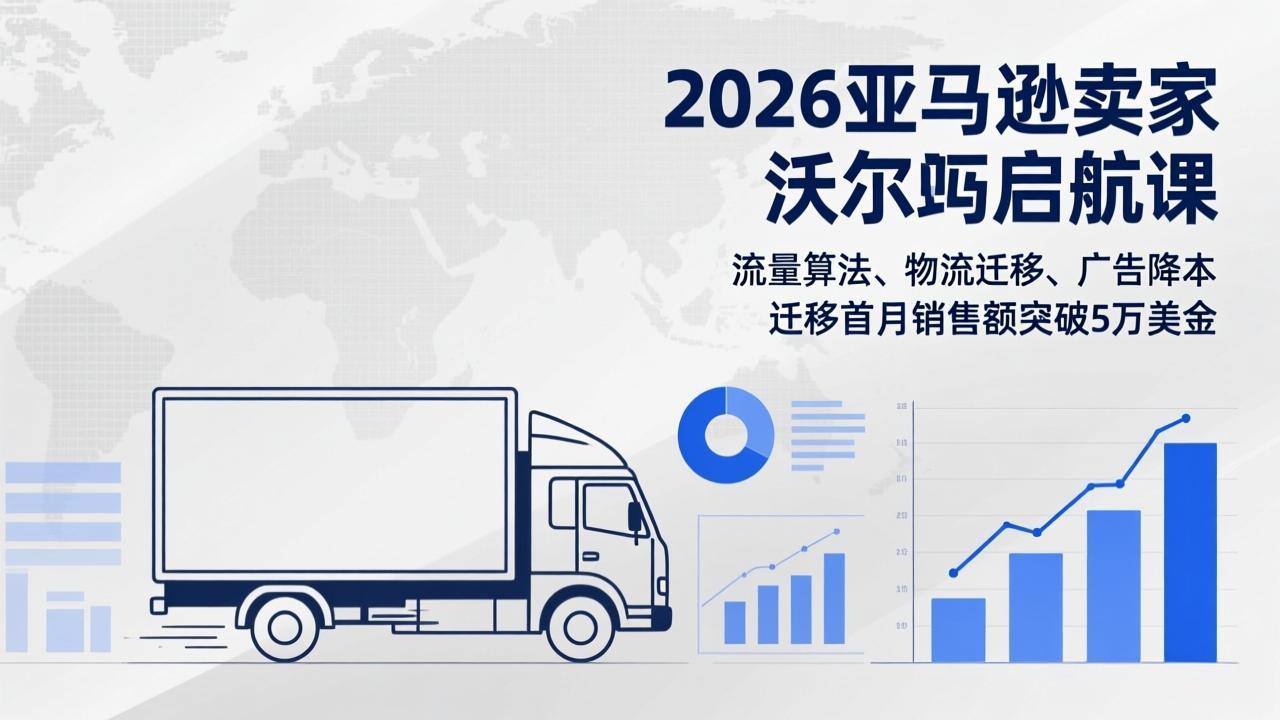 （17416期）2026亚马逊卖家沃尔玛启航课，流量算法、物流迁移、广告降本，迁移首月销售额突破5万美金-靠谱项目库