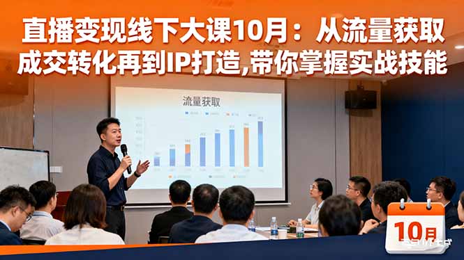 （16425期）直播变现线下大课10月：从流量获取到成交转化再到IP打造,带你掌握实战技能-靠谱项目库