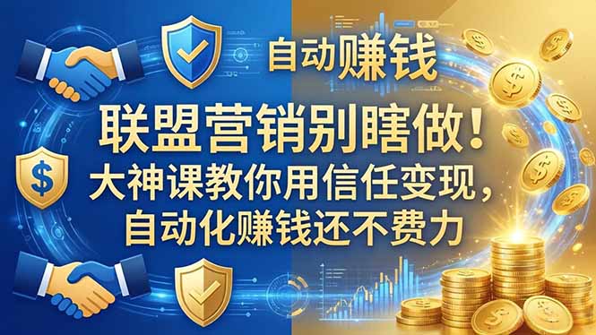 （18242期）联盟营销别瞎做！大神课教你用信任变现，自动化赚钱还不费力【原创双语字幕】-靠谱项目库