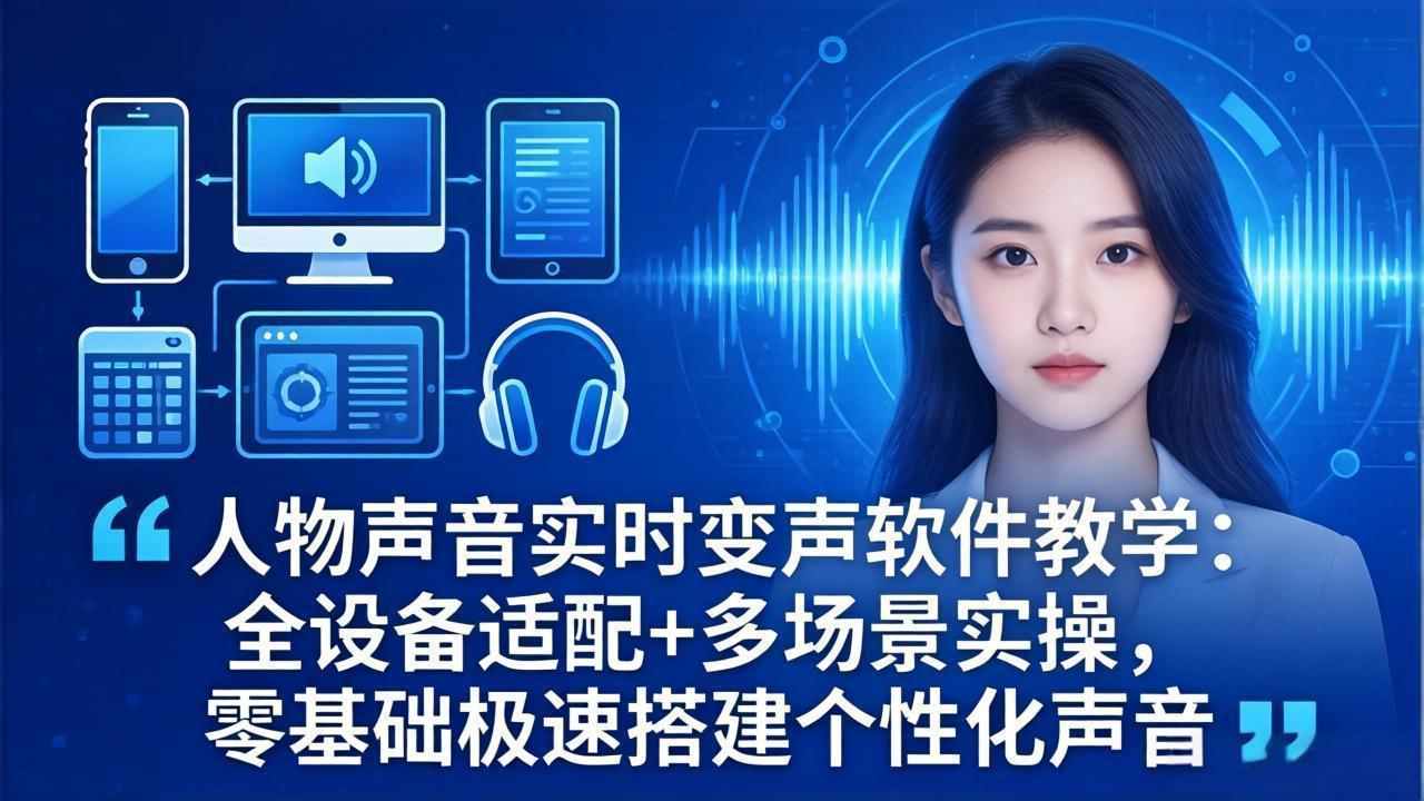 （18120期）人物声音实时变声软件教学：全设备适配+多场景实操，零基础极速搭建个性化声音-靠谱项目库