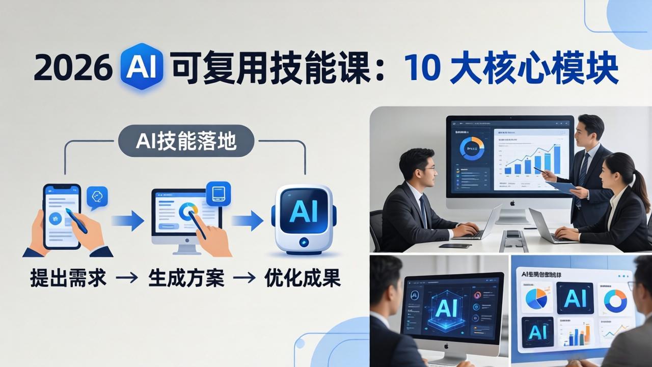 （17894期）2026AI可复用技能-4月新课：10大核心模块，手把手教你把AI用进工作、产出成果-靠谱项目库