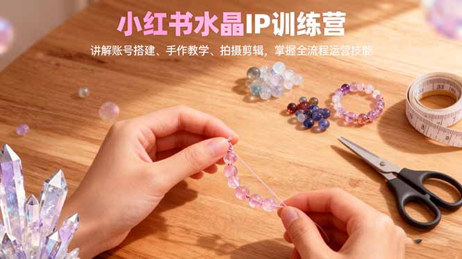 （16475期）小红书水晶IP训练营，讲解账号搭建、手作教学、拍摄剪辑，全流程运营技能-靠谱项目库