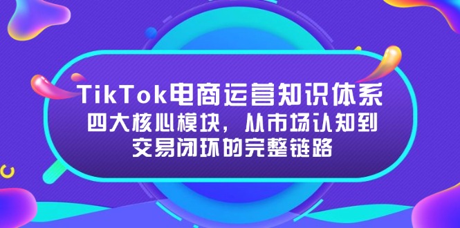 （15065期）TikTok电商运营知识体系：四大核心模块，从市场认知到交易闭环的完整链路-靠谱项目库