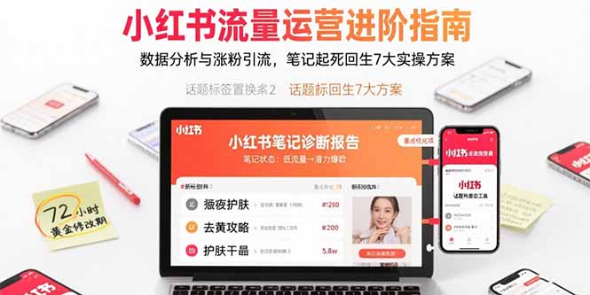 （15827期）小红书流量运营进阶指南，数据分析与涨粉引流，笔记起死回生7大实操方案-靠谱项目库