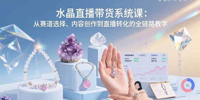 （15721期）水晶直播带货系统课：从赛道选择、内容创作到直播转化的全链路教学-靠谱项目库