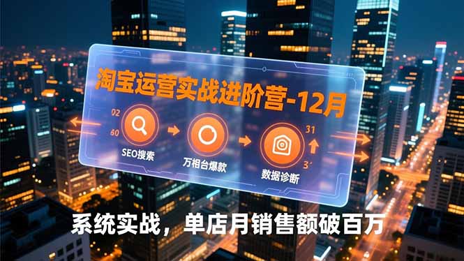 （16974期）淘宝运营实战进阶营-12月：SEO搜索、万相台爆款、数据诊断，系统实战，单店月销售额破百万-靠谱项目库