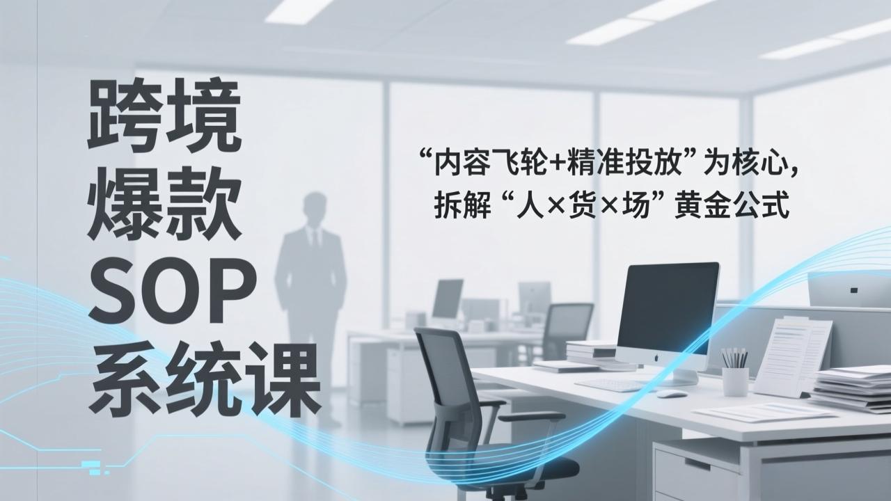 （17370期）跨境爆款SOP系统课，“内容飞轮+精准投放”为核心，拆解“人×货×场”黄金公式-靠谱项目库