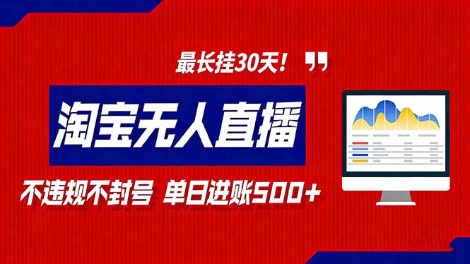 （16866期）2026淘宝无人直播带货，不违规不封号，每日收益500+，最长挂30 天！-靠谱项目库