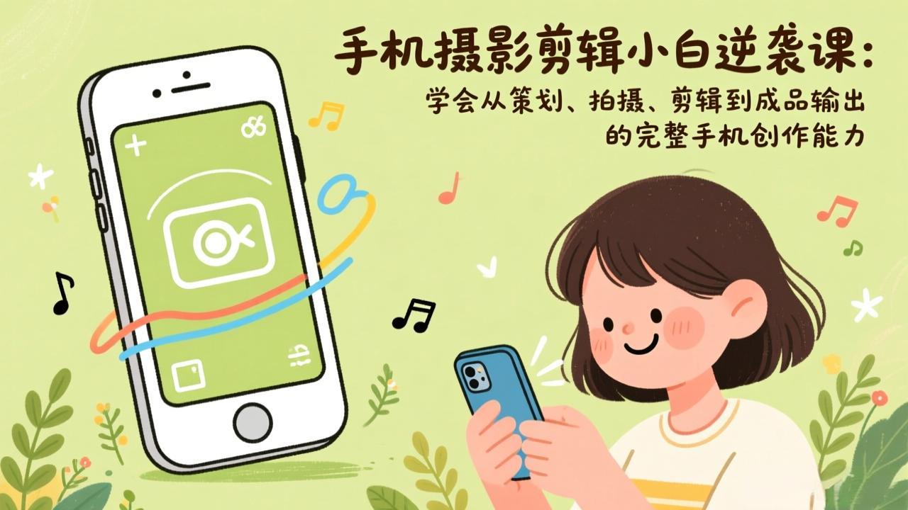 （17239期）手机摄影剪辑小白逆袭课：学会从策划、拍摄、剪辑到成品输出的完整手机创作能力-靠谱项目库