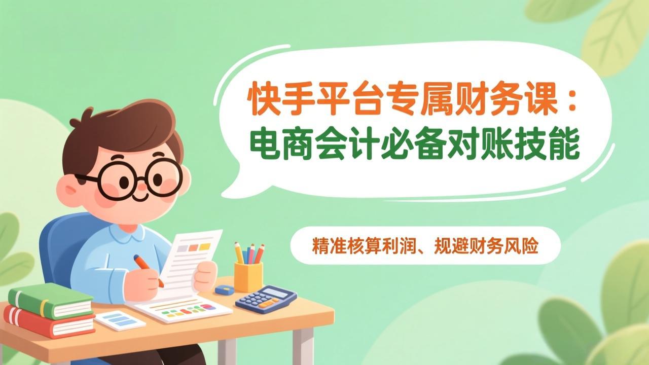 （17167期）快手平台专属财务课：电商会计必备对账技能，精准核算利润、规避财务风险-靠谱项目库