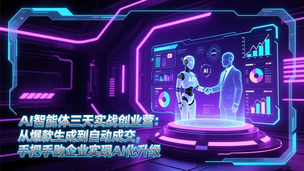（17176期）AI智能体三天实战创业营：从爆款生成到自动成交，手把手助企业实现AI化升级-靠谱项目库
