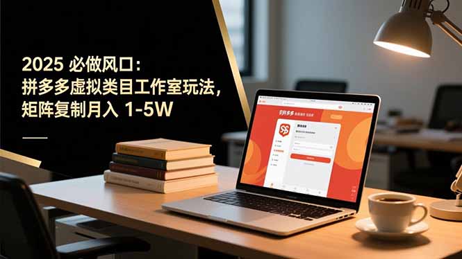（16594期）2025 必做风口：拼多多虚拟类目工作室玩法，矩阵复制月入 1-5W-靠谱项目库