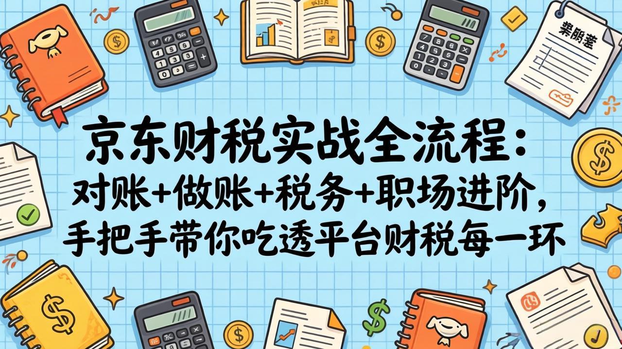 （17675期）京东财税实战全流程：对账+做账+税务+职场进阶，手把手带你吃透平台财税每一环-靠谱项目库