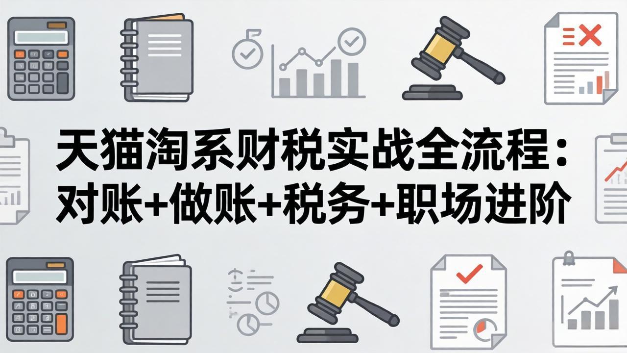 （17676期）天猫淘系财税实战全流程：对账+做账+税务+职场进阶，手把手吃透平台财税每一环-靠谱项目库