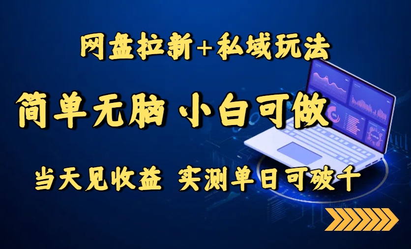 （15744期）网盘拉新+私域玩法，简单无脑，小白可做，当天见收益，实测单日可破千-靠谱项目库