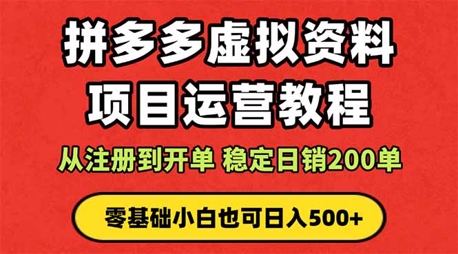 （16220期）拼多多开店运营课程： 蓝海变现玩法，轻松实现睡后收入 零基础小白也可…-靠谱项目库