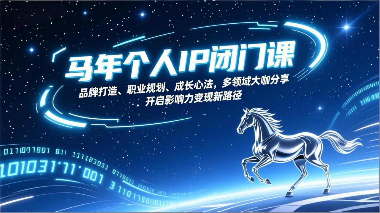 （17330期）马年个人IP闭门课，品牌打造、职业规划、成长心法，多领域大咖分享，开启影响力变现新路径-靠谱项目库