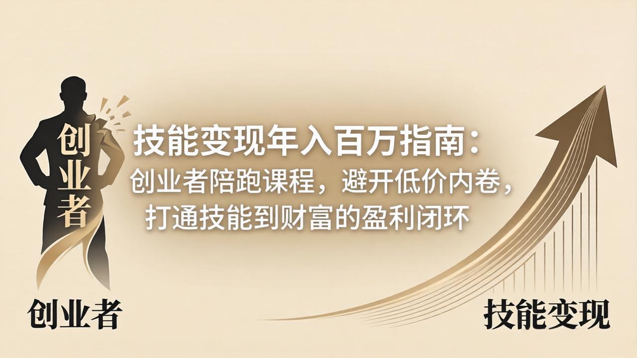 （18139期）技能变现年入百万指南：创业者陪跑课程，避开低价内卷，打通技能到财富的盈利闭环-靠谱项目库