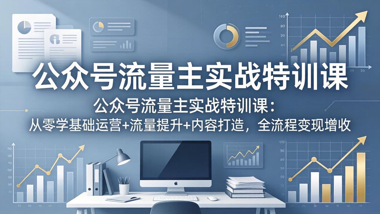 （18072期）公众号流量主实战特训课：从零学基础运营+流量提升+内容打造，全流程变现增收-靠谱项目库