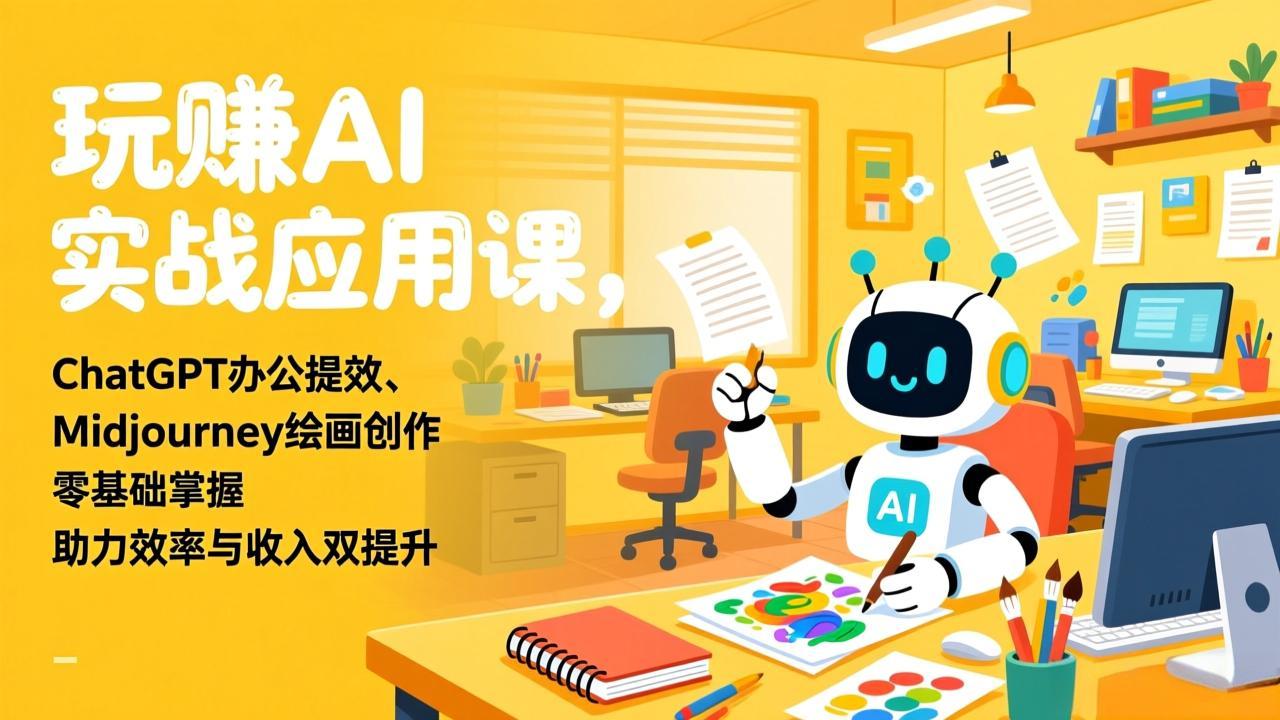 （17295期）玩赚AI实战应用课，ChatGPT办公提效、Midjourney绘画创作，零基础掌握，助力效率与收入双提升-靠谱项目库