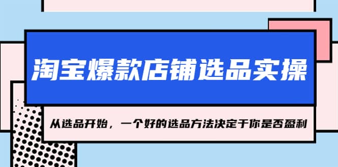 淘宝爆款店铺选品实操，2023从选品开始，一个好的选品方法决定于你是否盈利-靠谱项目库