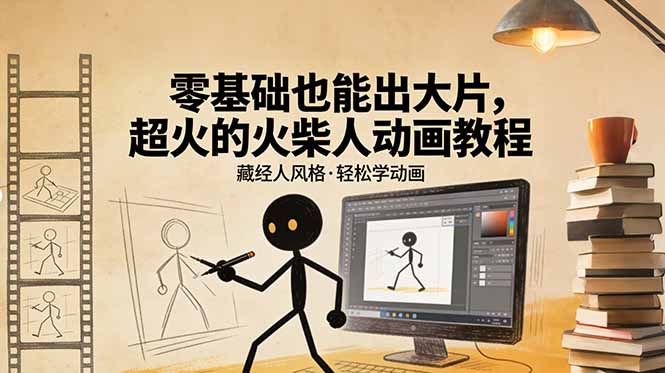 （17464期）零基础也能出大片，超火的火柴人动画教程（藏经人风格）-靠谱项目库