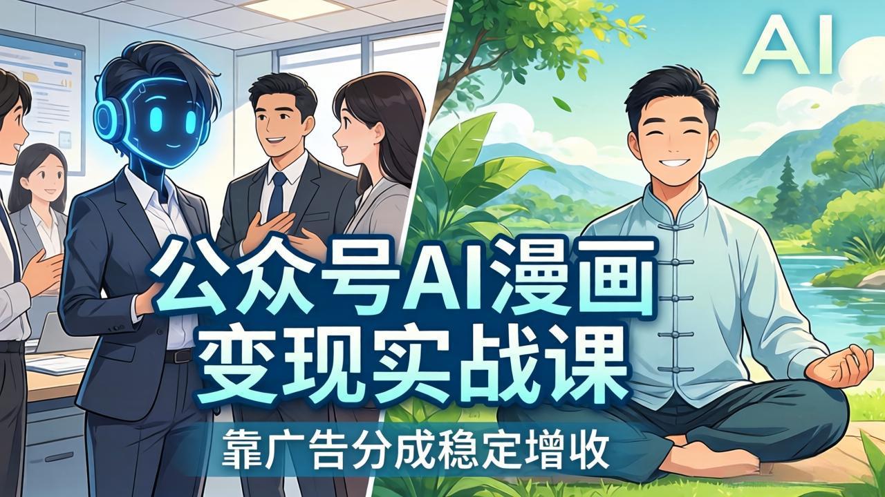 （17921期）公众号AI漫画变现实战课：星座/职场/养生多赛道+智能体发文，靠广告分成稳定增收-靠谱项目库