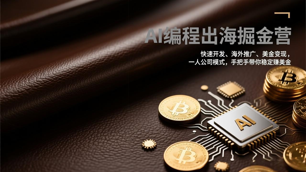 （17308期）AI编程出海掘金营：快速开发、海外推广、美金变现，一人公司模式，手把手带你稳定赚美金-靠谱项目库