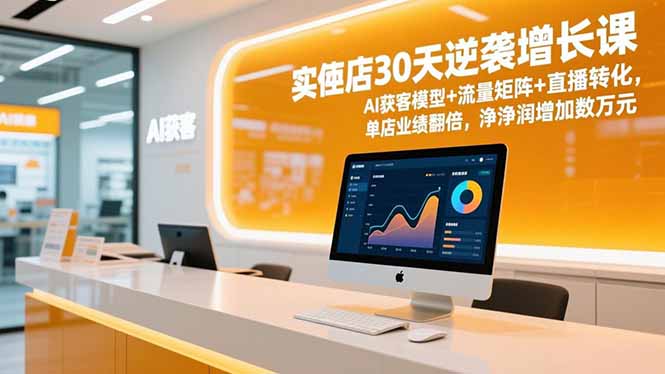 （16793期）实体店30天逆袭增长课，AI获客模型+流量矩阵+直播转化，单店业绩翻倍，净利润增加数万元-靠谱项目库