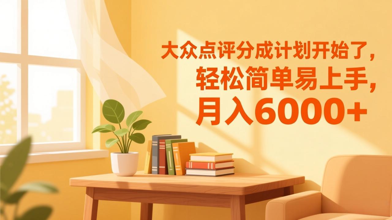 （17056期）大众点评分成计划开始了，轻松简单易上手，月入6000+-靠谱项目库