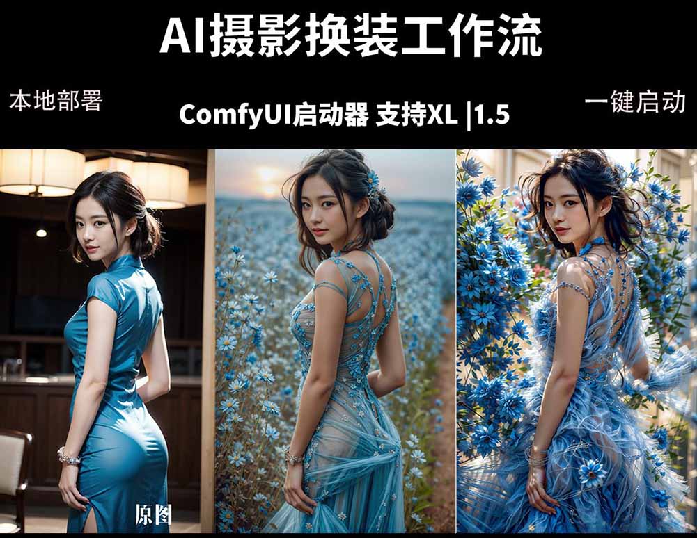 （18268期）ComfyUI人像写真摄影工作流：本地一键部署，换装换场景换脸全搞定，影楼效率翻倍-靠谱项目库